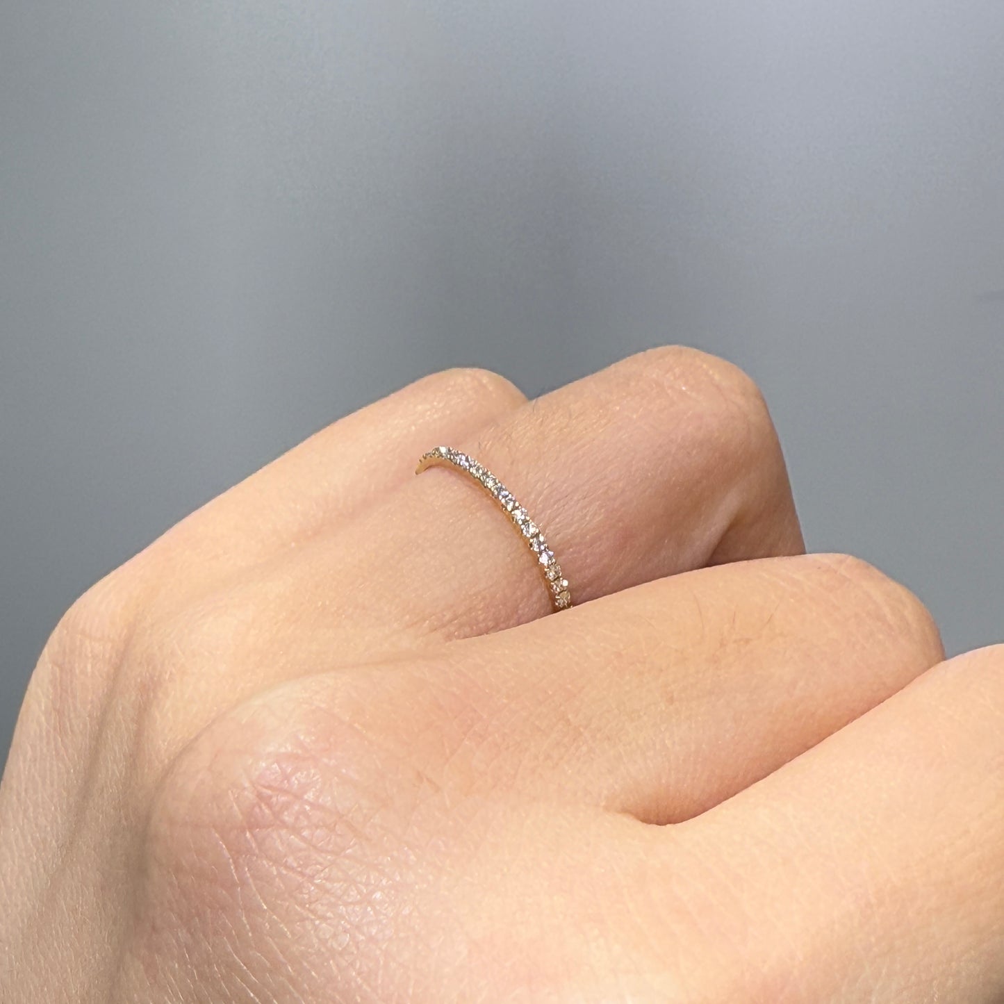 Lab diamond round 0.13ct half eternity ring
