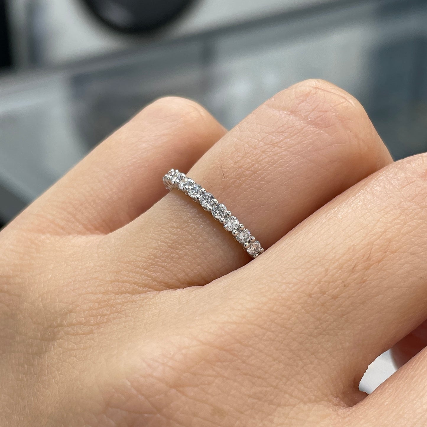 Lab diamond round 0.36ct half eternity ring