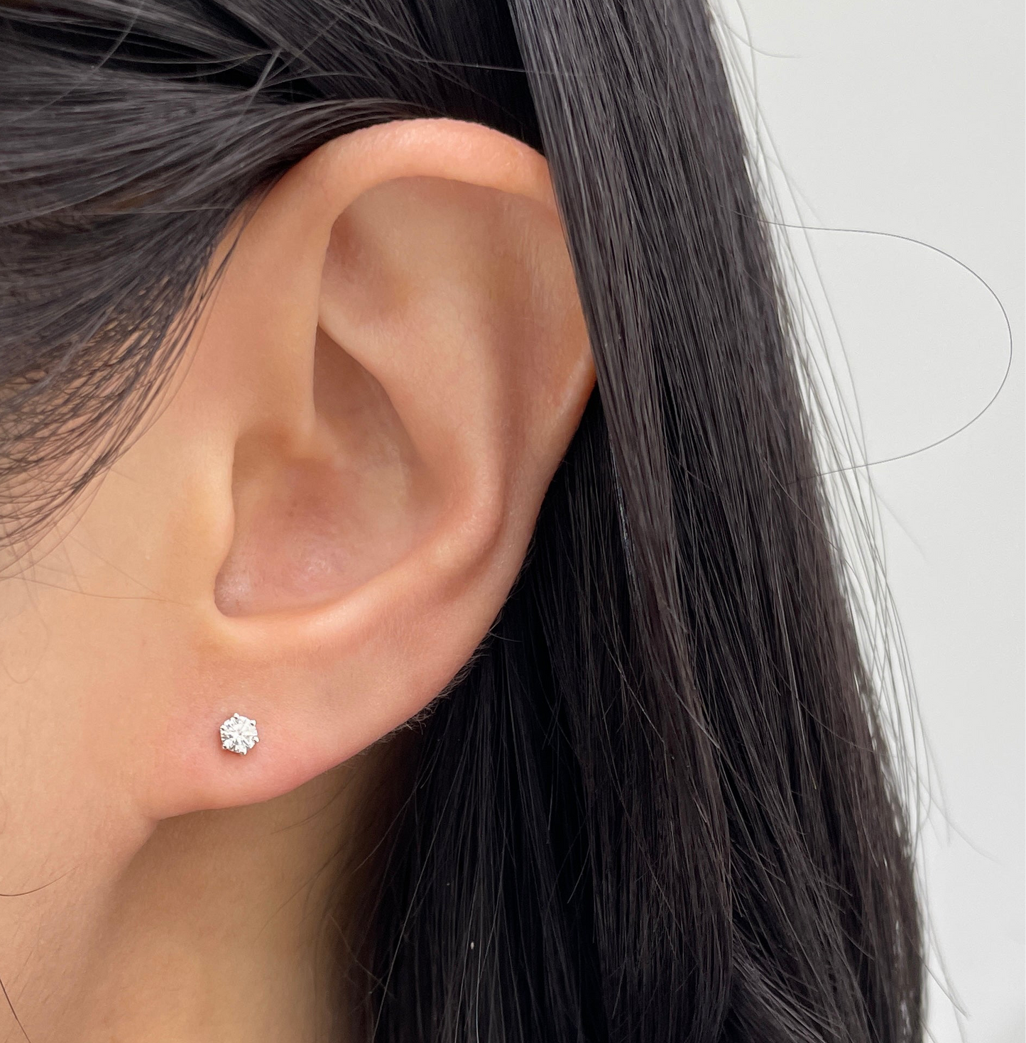 Lab diamond round and pear 0.4ct L jacket earrings-pair