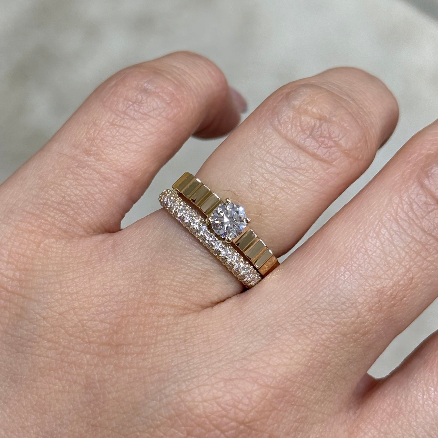 Lab diamond Round 0.5ct ladder ring