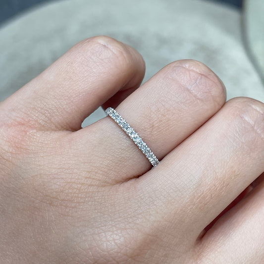 Lab diamond round 0.25ct half eternity thicker ring