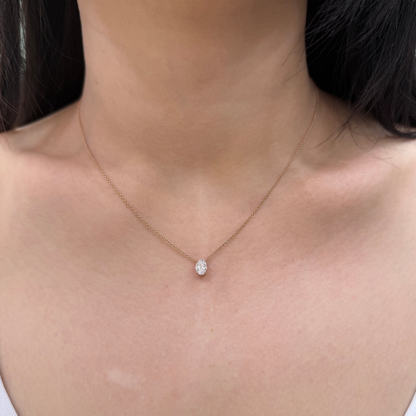 IGI Lab diamond Oval shape 0.5ct necklace