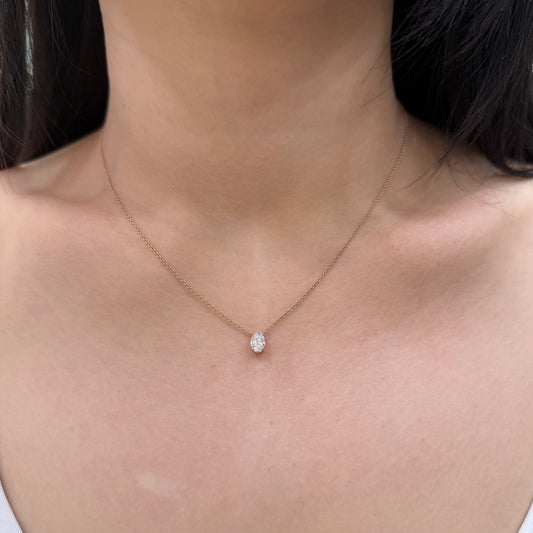 IGI Lab diamond Oval shape 0.5ct necklace