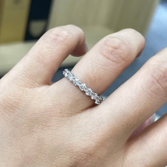 9k Lab diamond round 2.1ct full eternity ring
