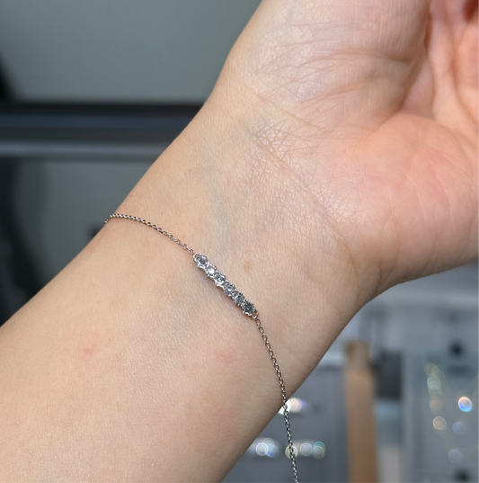 Lab Diamond Hexagon cut 0.4ct bar bracelet