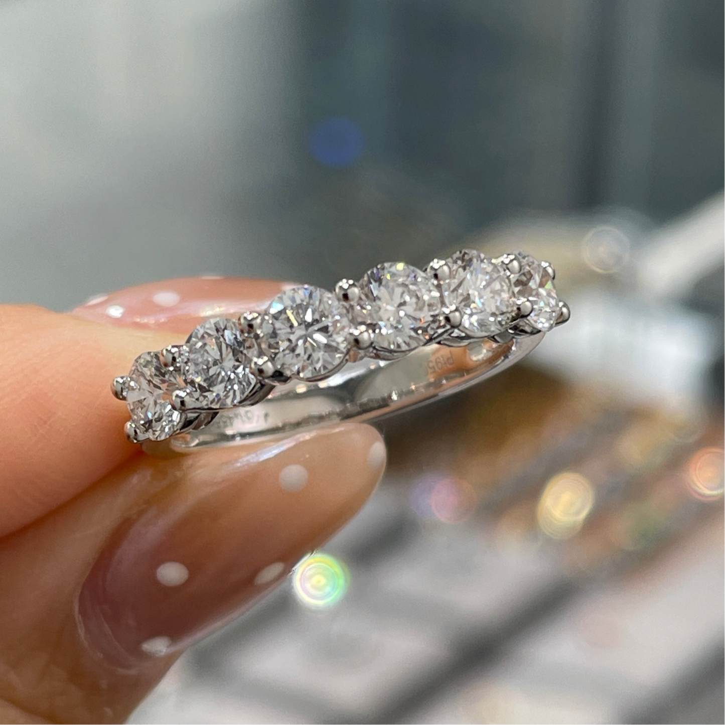 Lab diamond Round 1.44ct half eternity ring