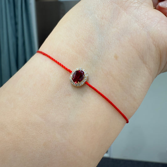 Lab grown ruby oval shape 0.45ct red-line bracelet