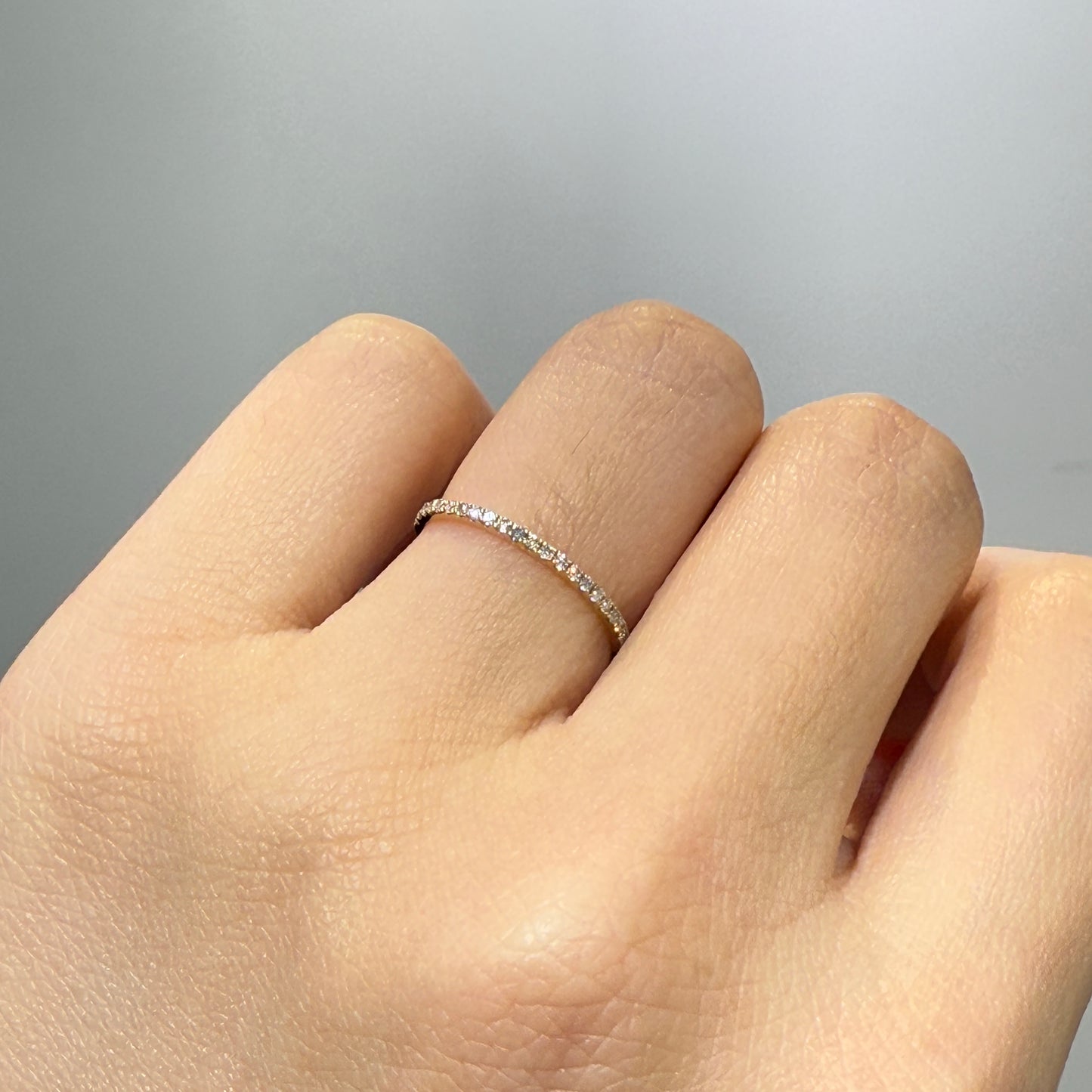 Lab diamond round 0.13ct half eternity ring