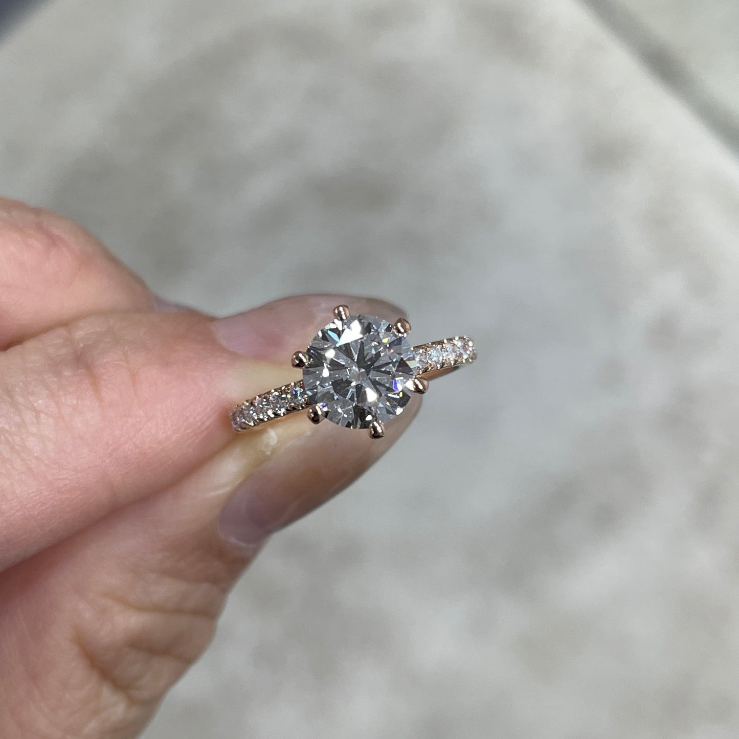 IGI lab diamond round 1.5ct six-prong full pave ring
