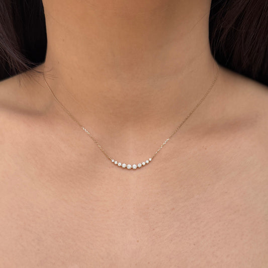 9k Lab diamond round 0.4ct smile necklace