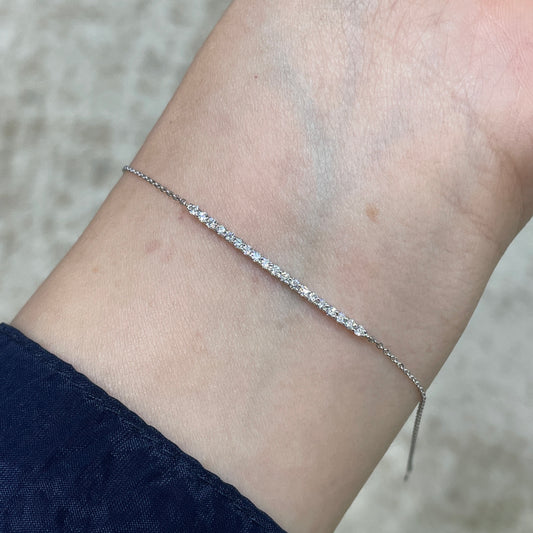 Lab diamond round 0.15ct diamond bar bracelet
