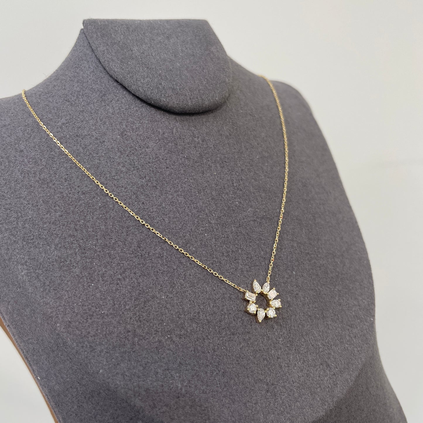Lab diamond fancy mix 0.5ct hoop necklace