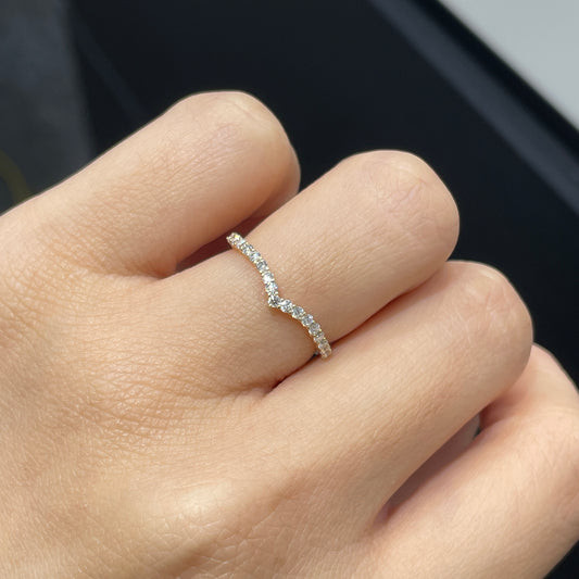 Lab diamond round 0.25ct v shape half eternity ring