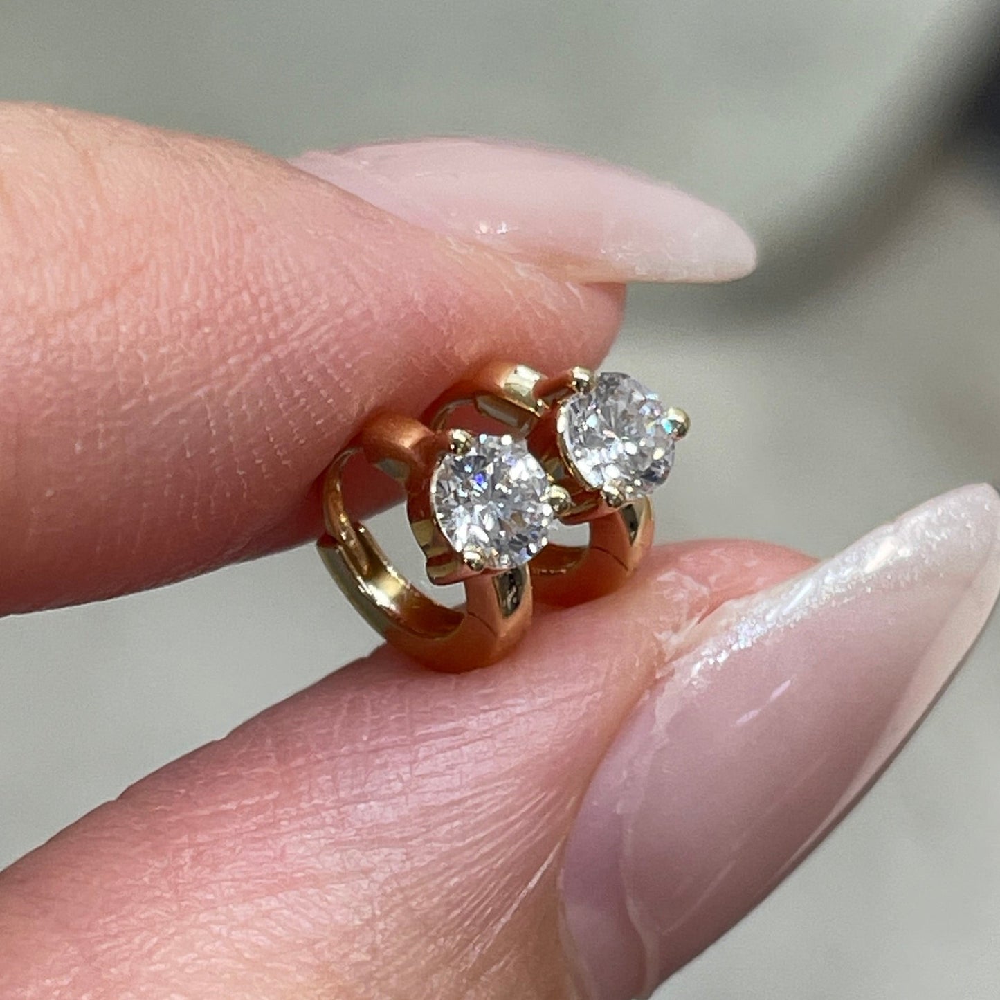 Lab diamond round 0.15ct 5mm hoop earring-each