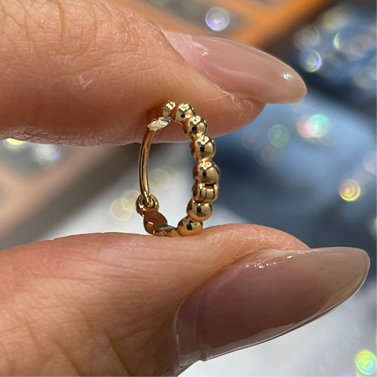 18k milgrain hoop earring-each
