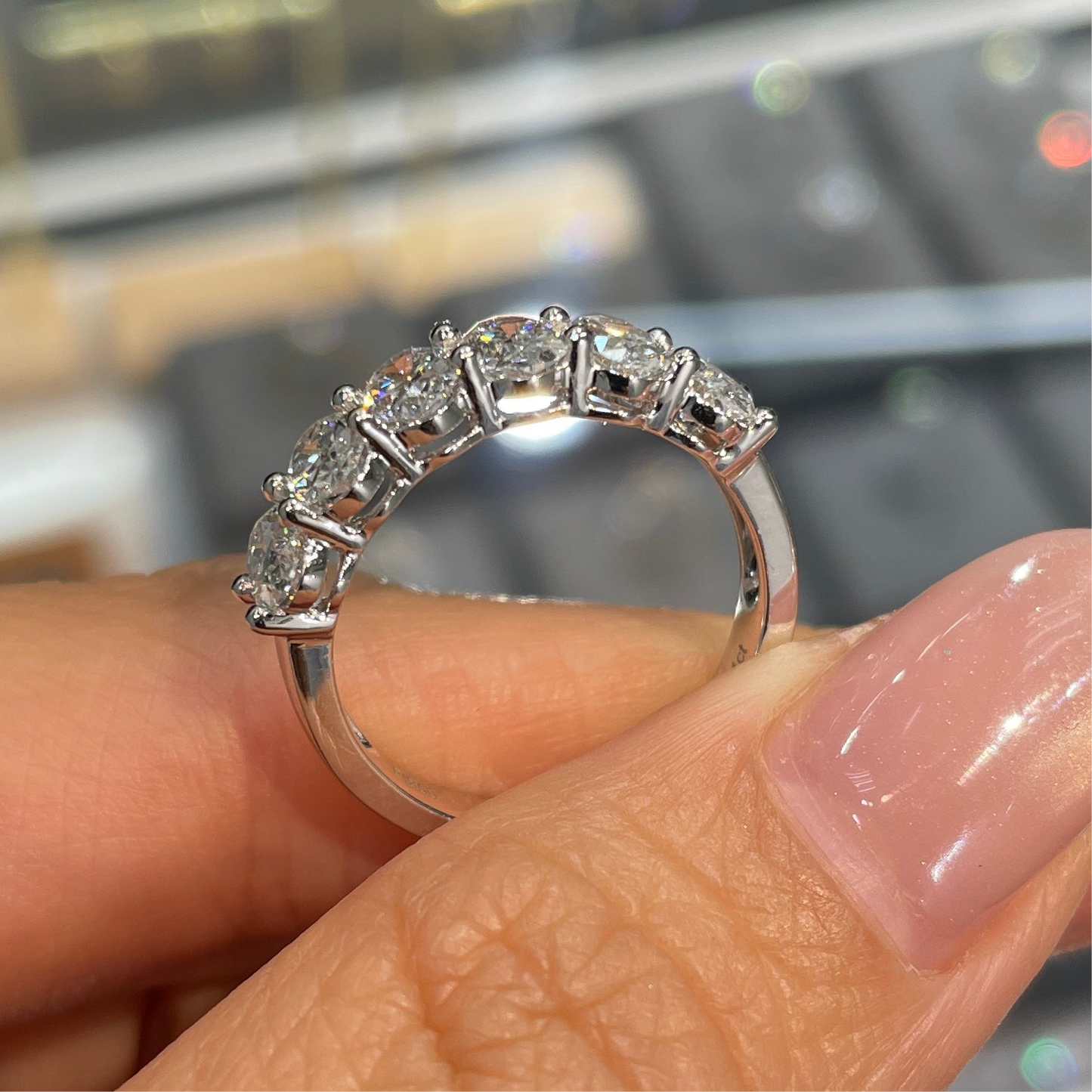 Lab diamond Oval shape 1.8ct half eternity ring
