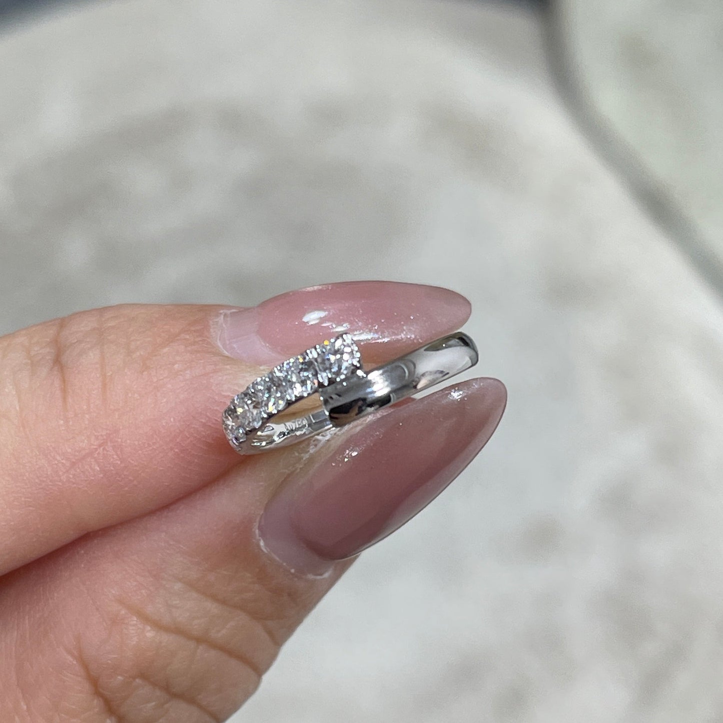Lab diamond Round 0.3ct Lucky pinky ring