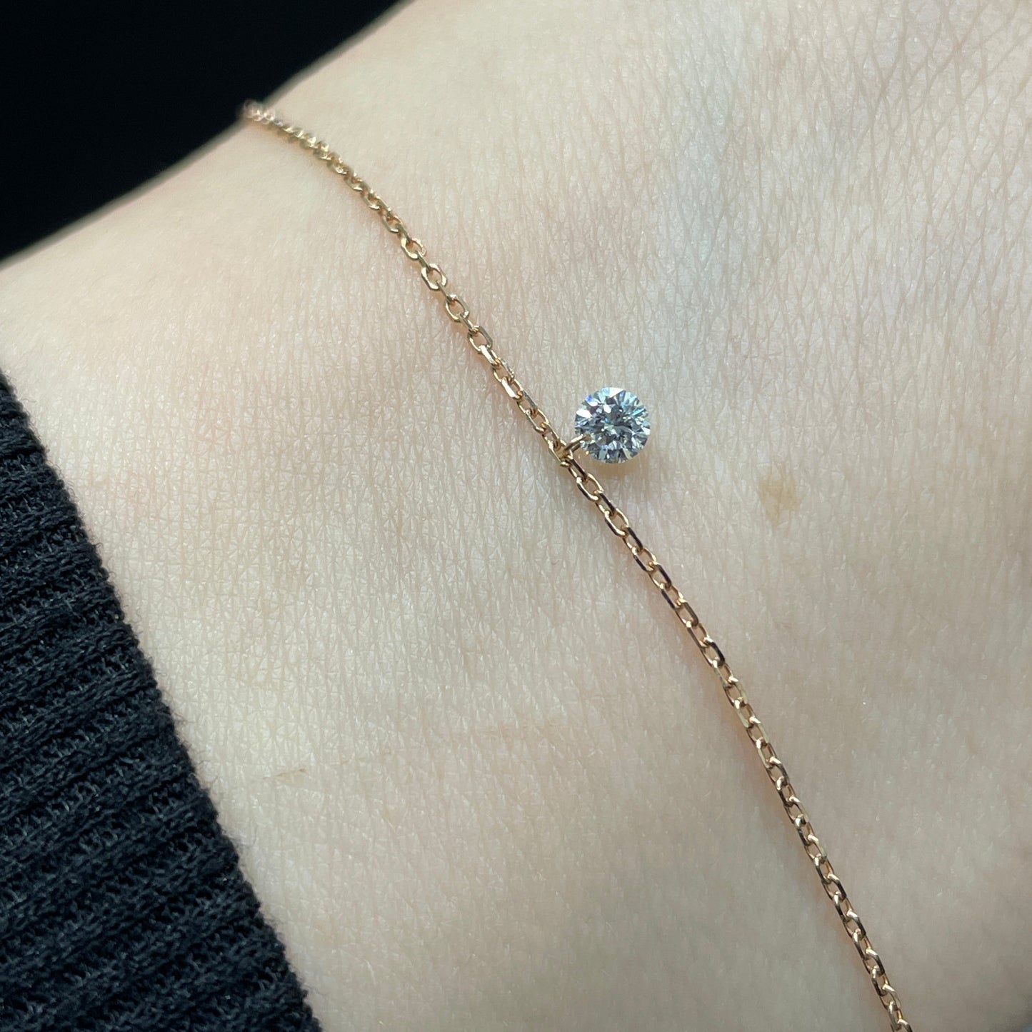 Lab diamond round 0.1ct floating  bracelet