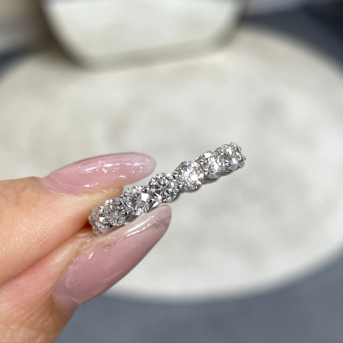 9k Lab diamond round 3ct full eternity ring