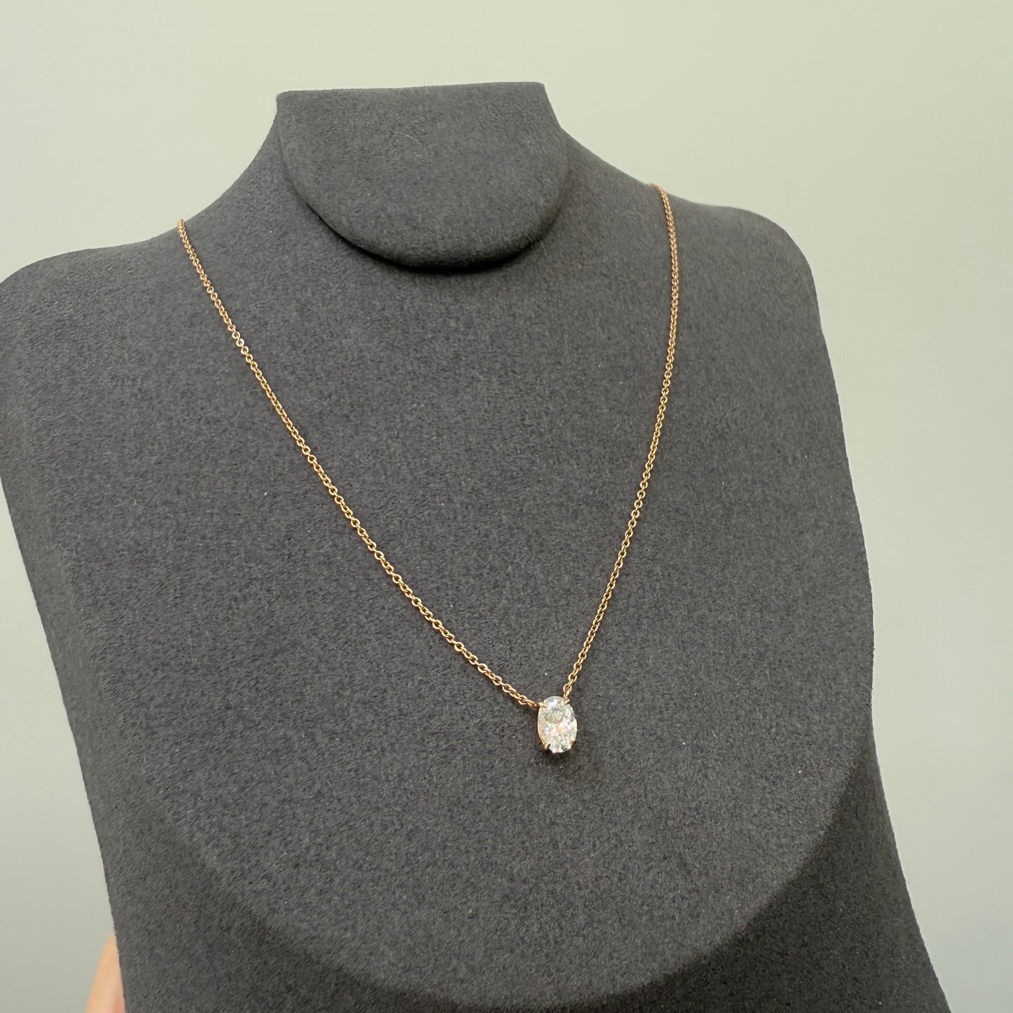 IGI Lab diamond Oval shape 0.5ct necklace