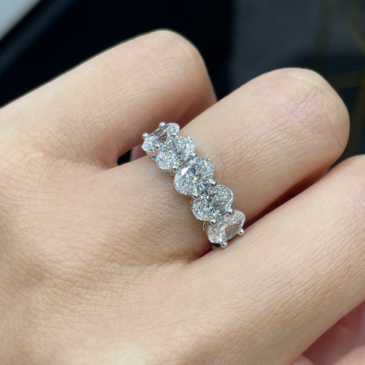 Lab diamond Oval shape 2.5ct half eternity ring