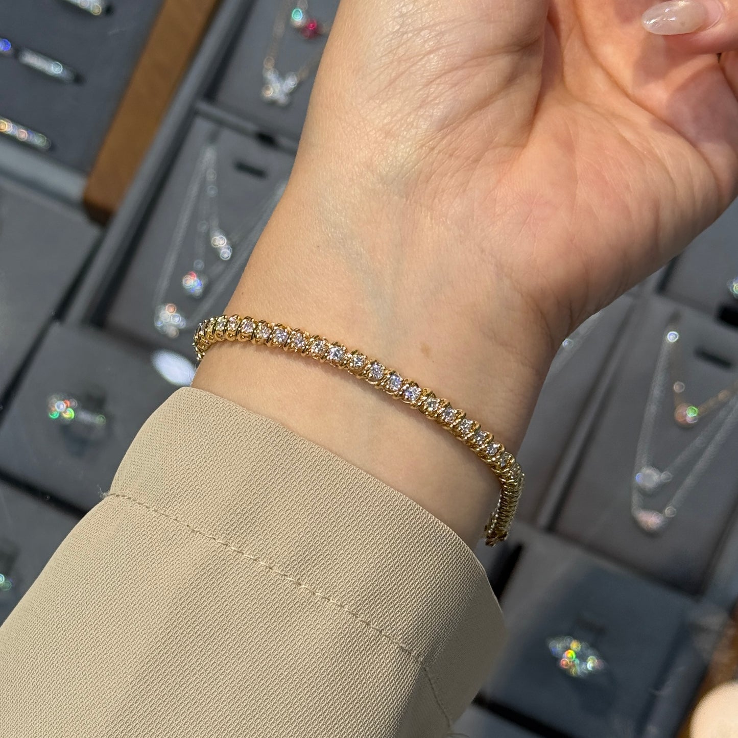 Lab diamond round 2ct tennis bracelet