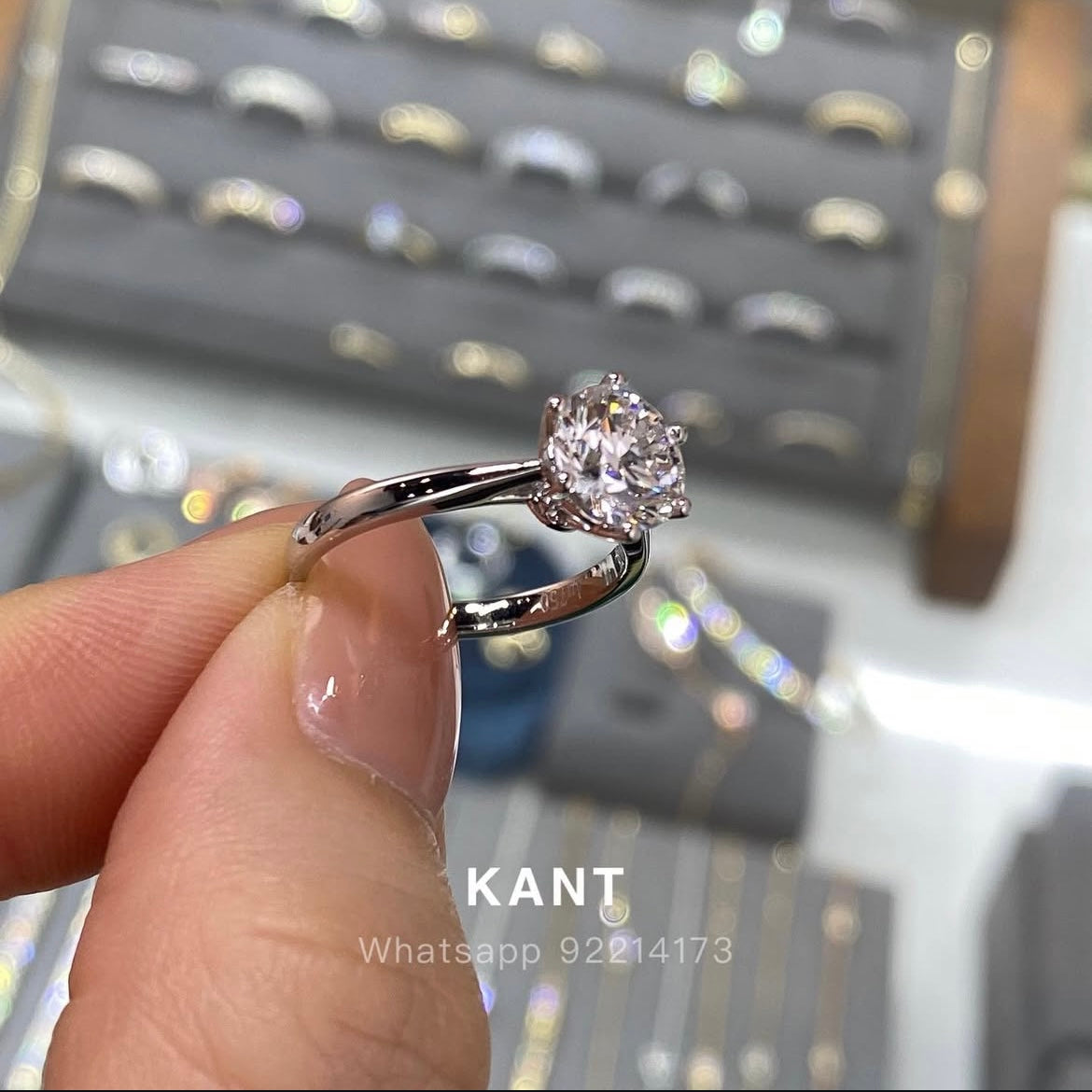 Lab diamond Round 1.5ct six-prong solitaire ring