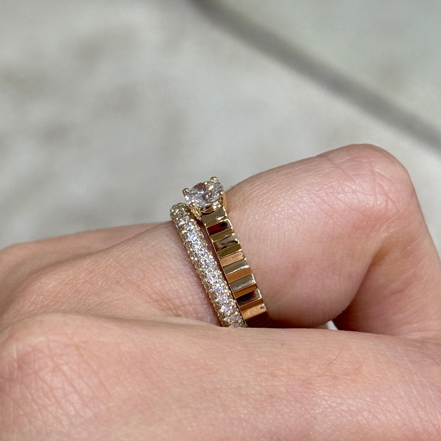 Lab diamond Round 0.5ct ladder ring