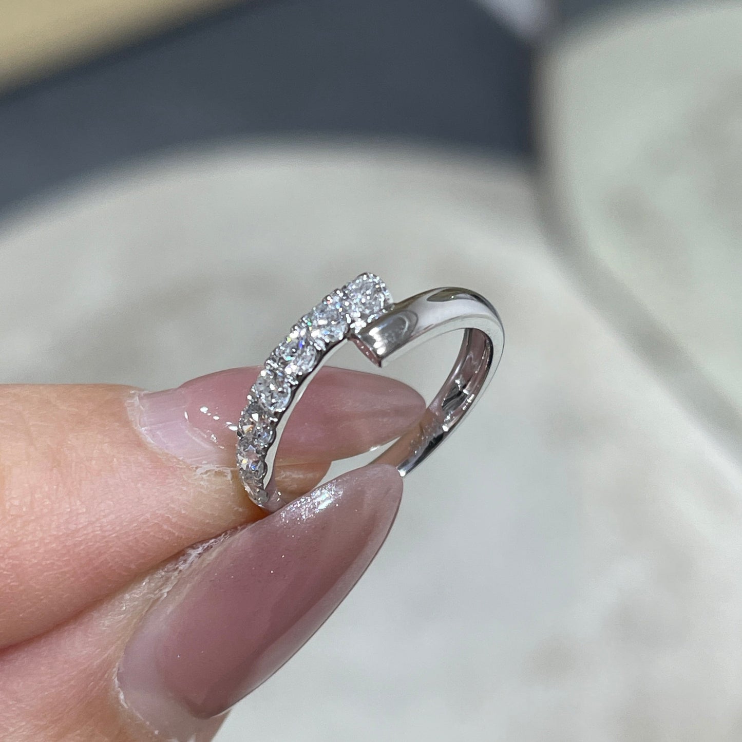 Lab diamond Round 0.3ct Lucky pinky ring
