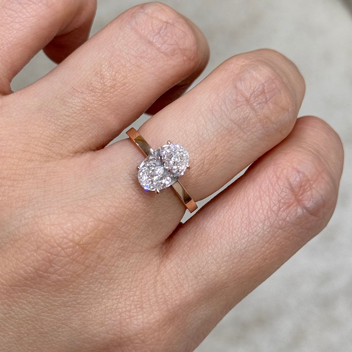 IGI Lab diamond Oval shape 2ct two way solitaire ring
