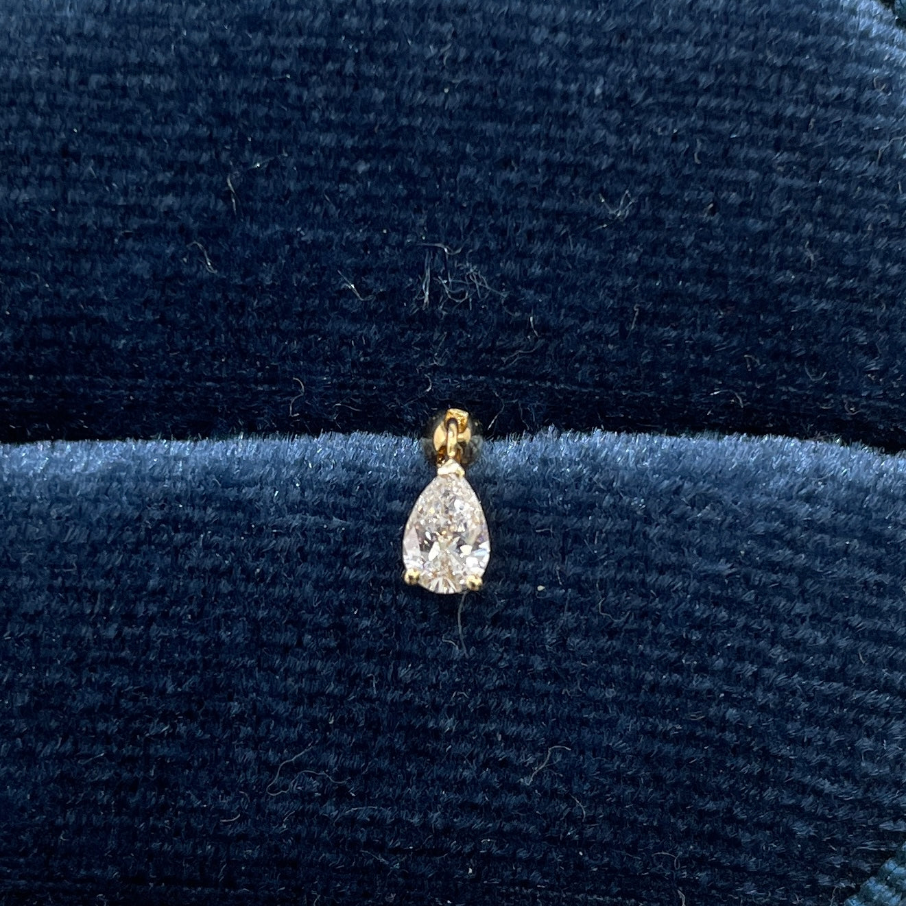 Lab diamond pear shape 0.15ct swing stud earring-each