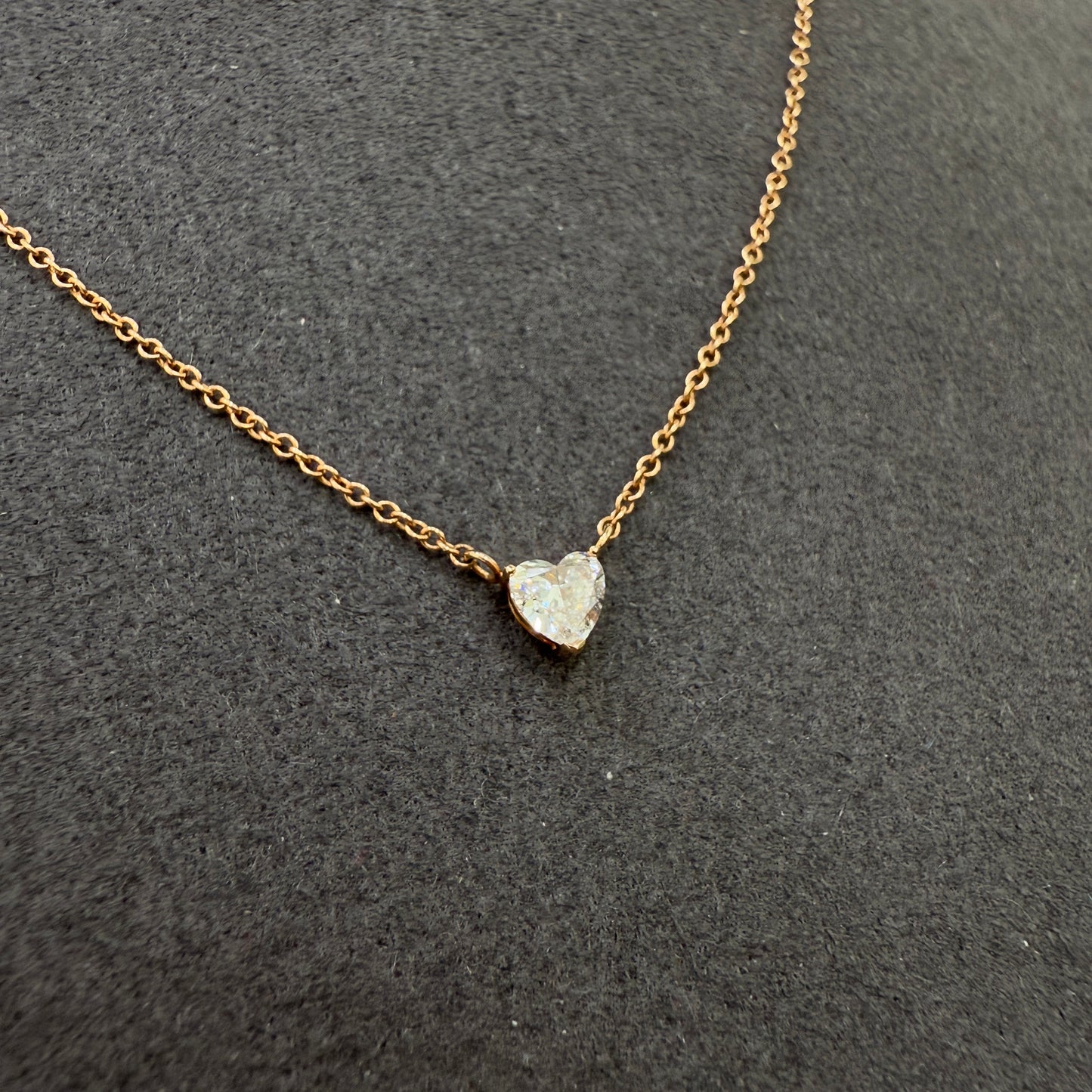 Lab diamond heart shape 0.25ct necklace