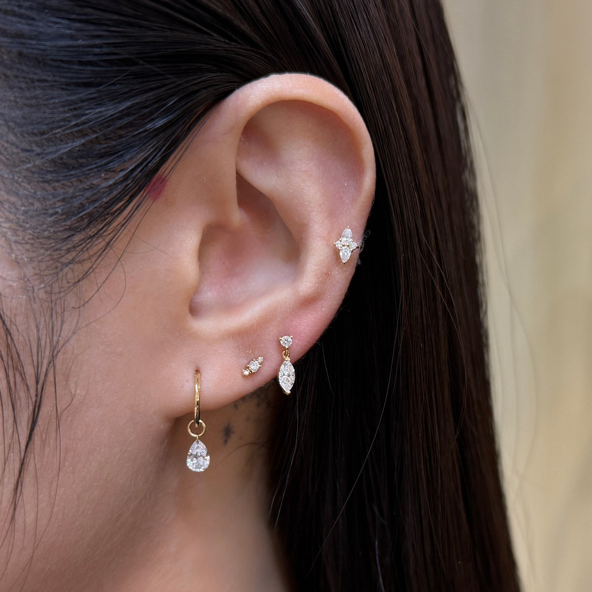 18k Infinity 8mm hoop earring - each
