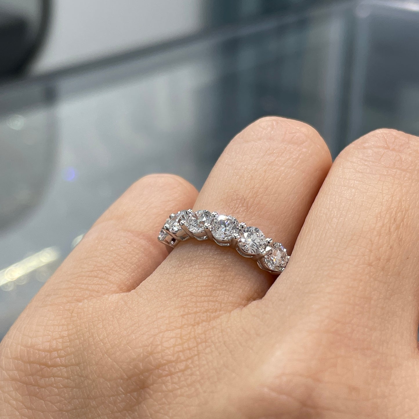 Lab diamond Round 1.44ct half eternity ring
