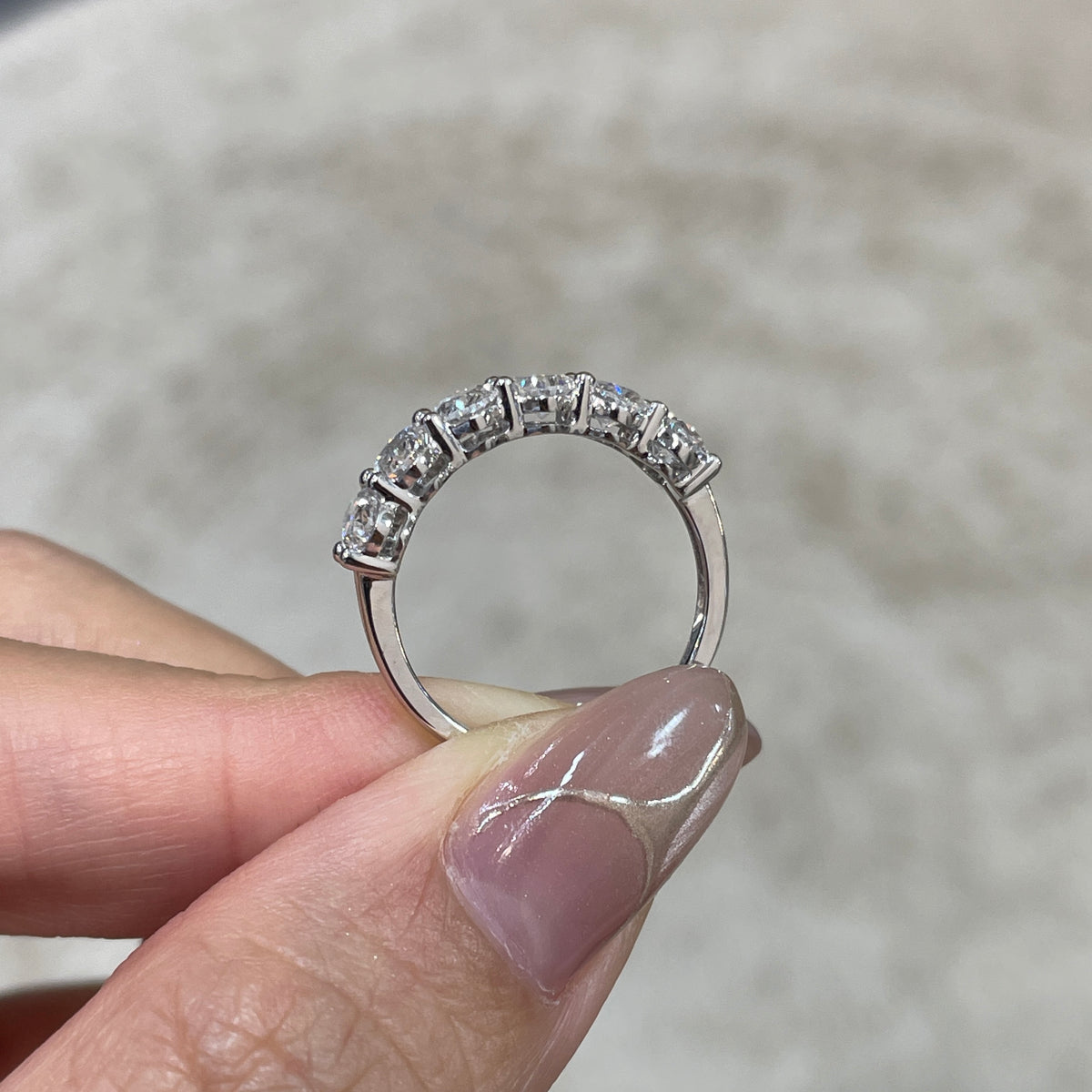 Lab diamond Oval shape 1.8ct half eternity ring