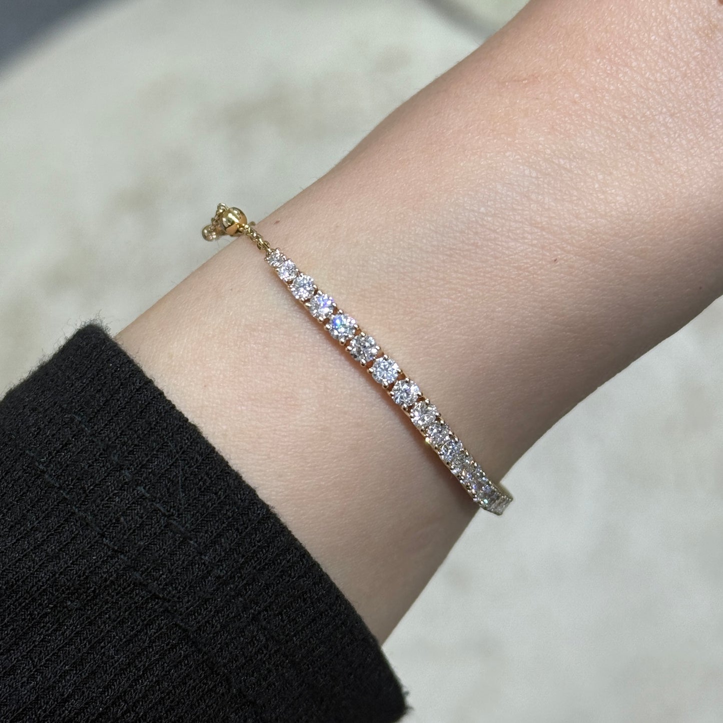 14K Lab diamond round 2.8ct half tennis bracelet