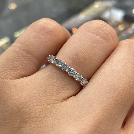 Lab Diamond round 0.7ct half eternity ring