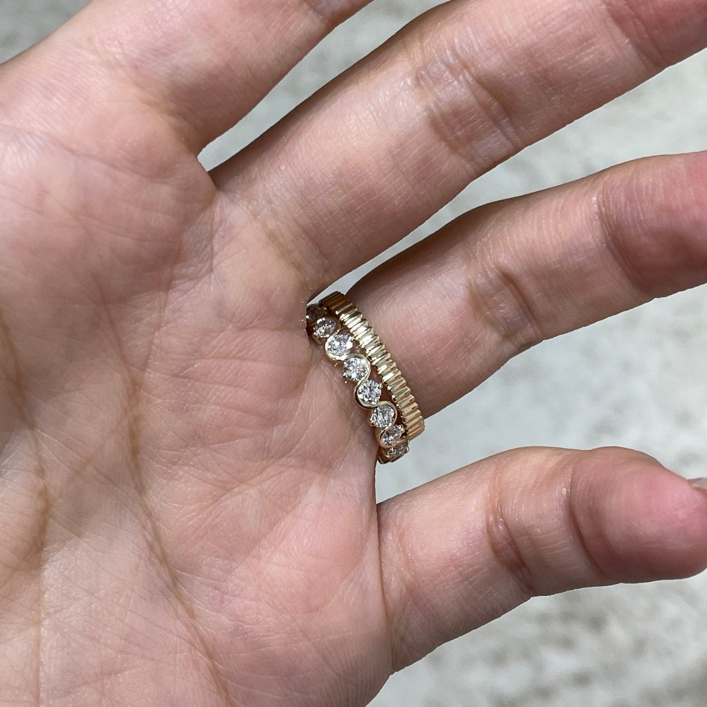 9K lab diamond round 1.6ct infinite wave full eternity ring
