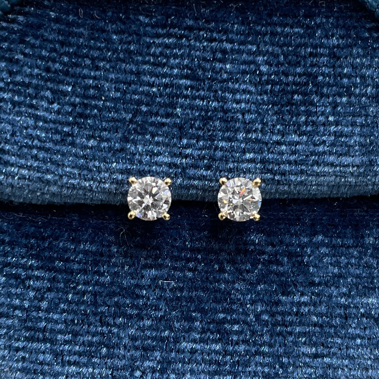 Lab diamond round 0.4ct four-prong stud earrings-each