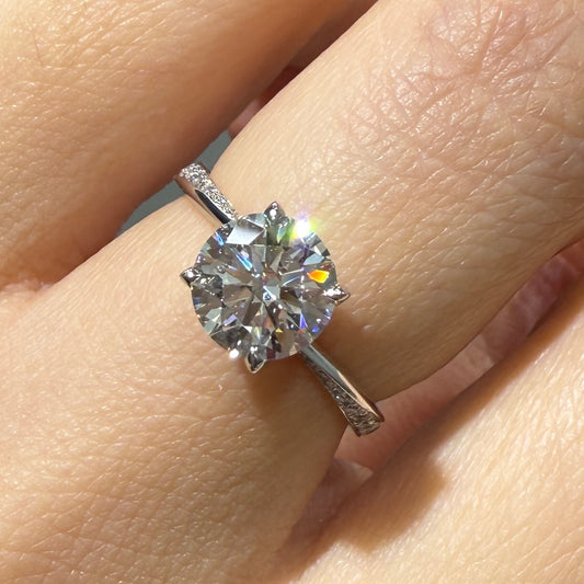 IGI lab diamond 1.5ct round twist pave ring