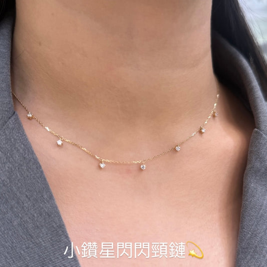 Lab diamond round 0.21ct dangling necklace