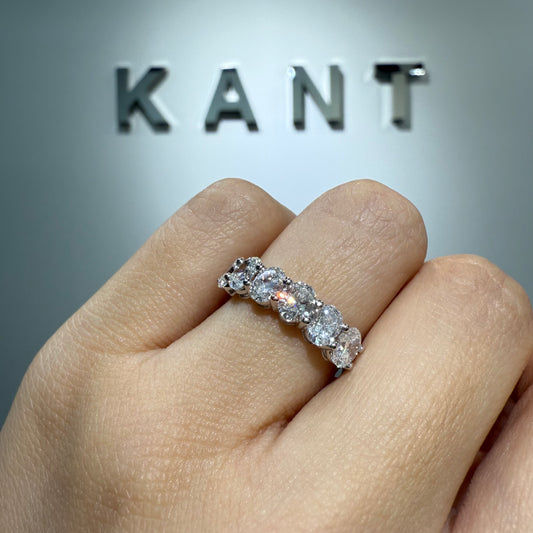 Lab diamond Oval shape 1.8ct half eternity ring