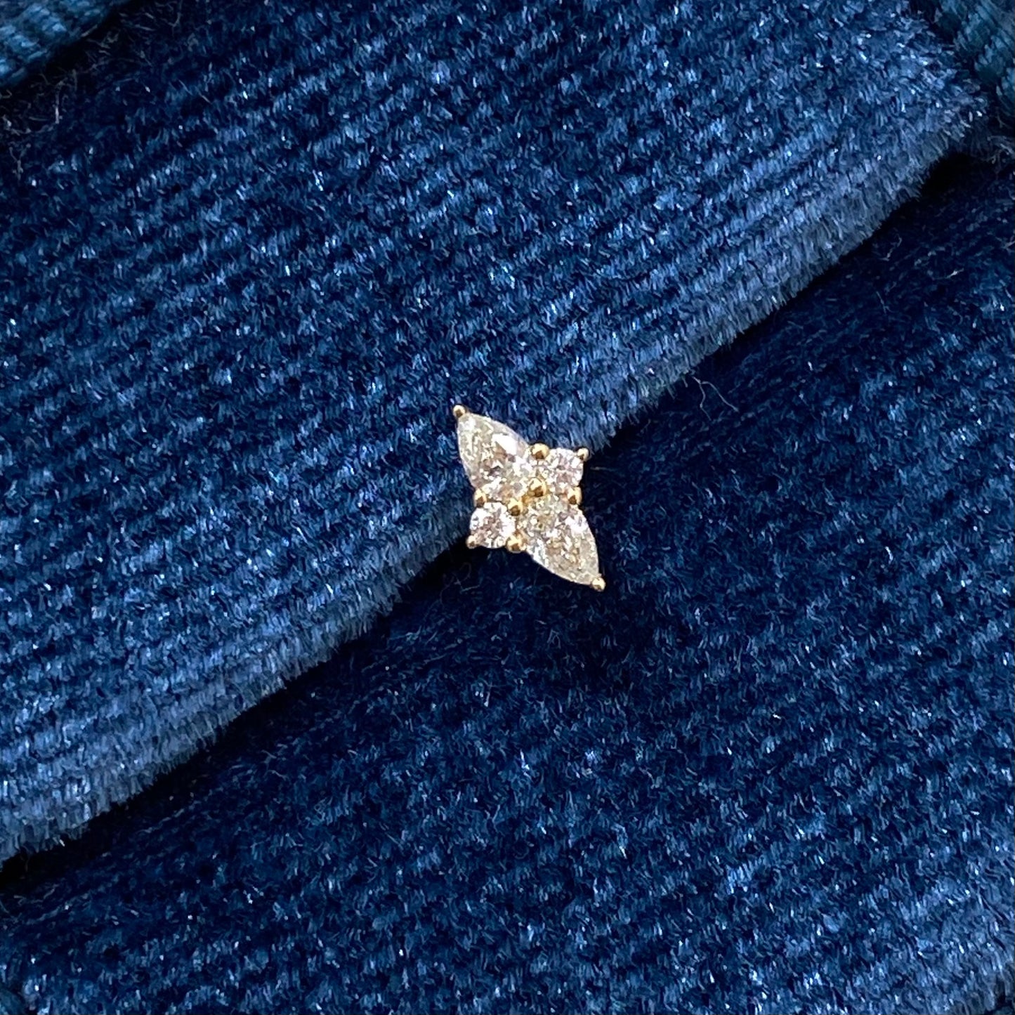Lab diamond Dart stud earring-each