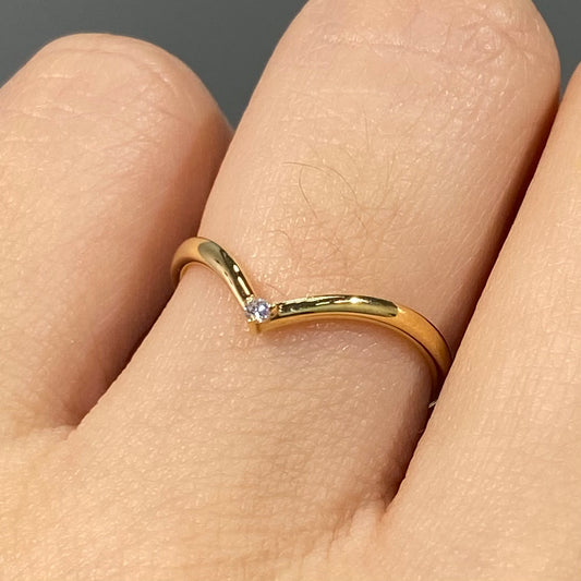 Lab diamond v shape ring