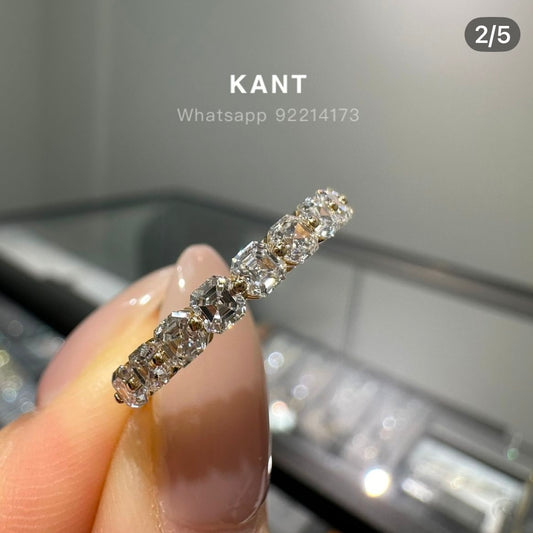 Lab diamond asscher cut 1ct single-prong eternity ring