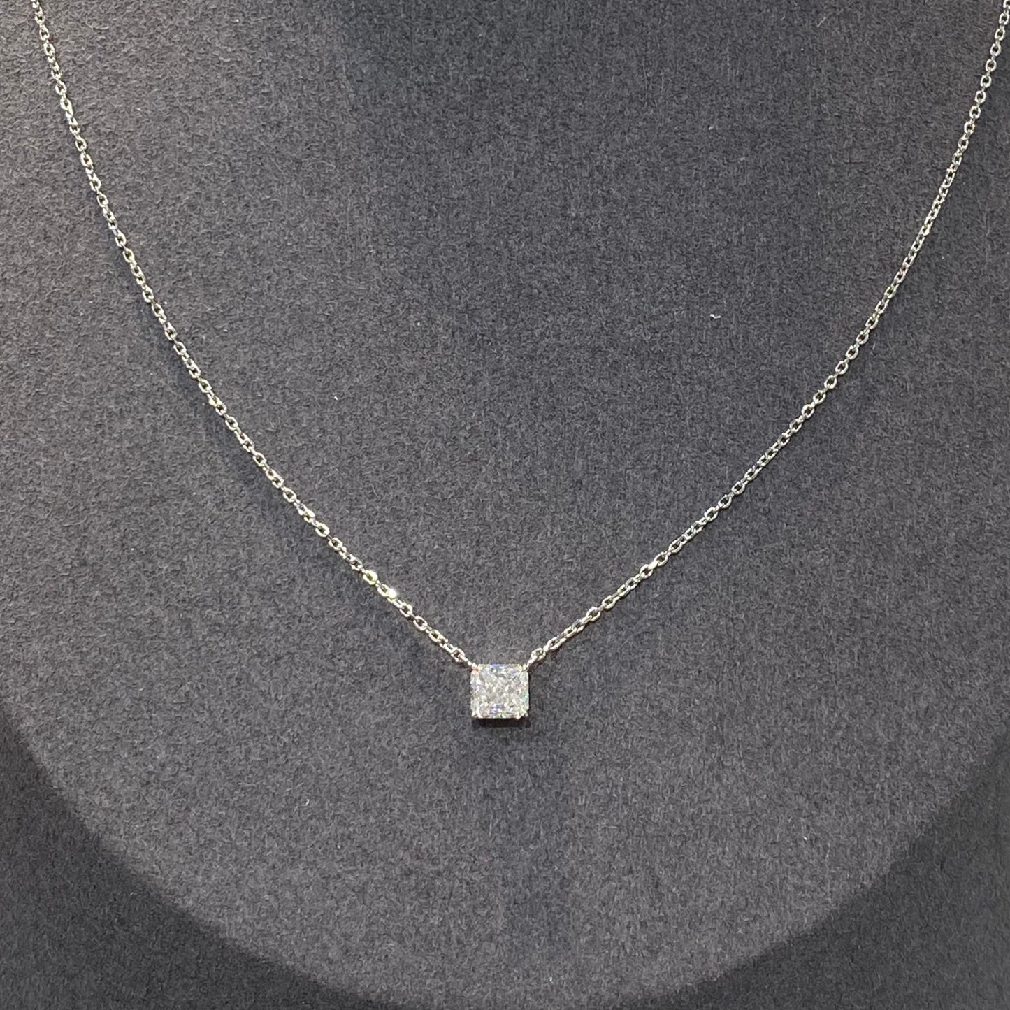 Lab diamond Radiant cut 0.5ct necklace