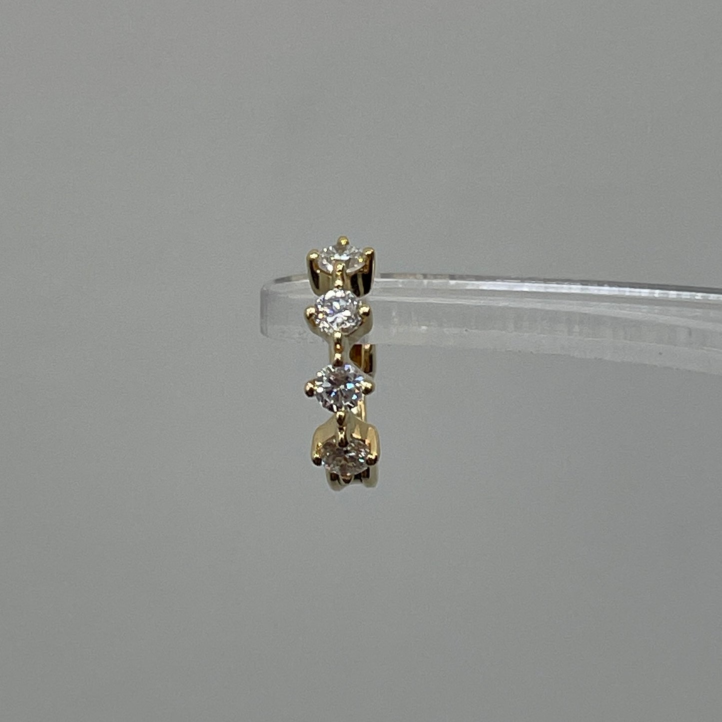 Lab diamond round 0.12ct compass 7mm hoop earring-each