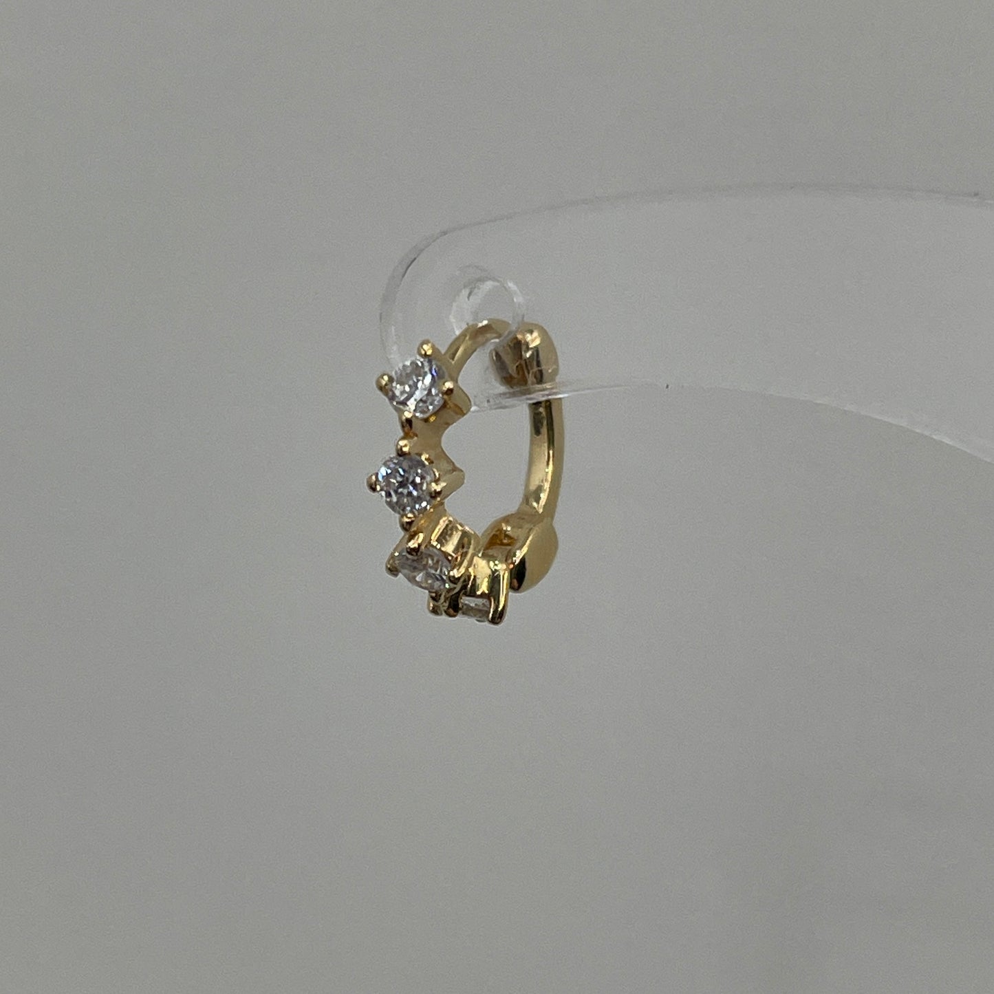 Lab diamond round 0.12ct compass 7mm hoop earring-each