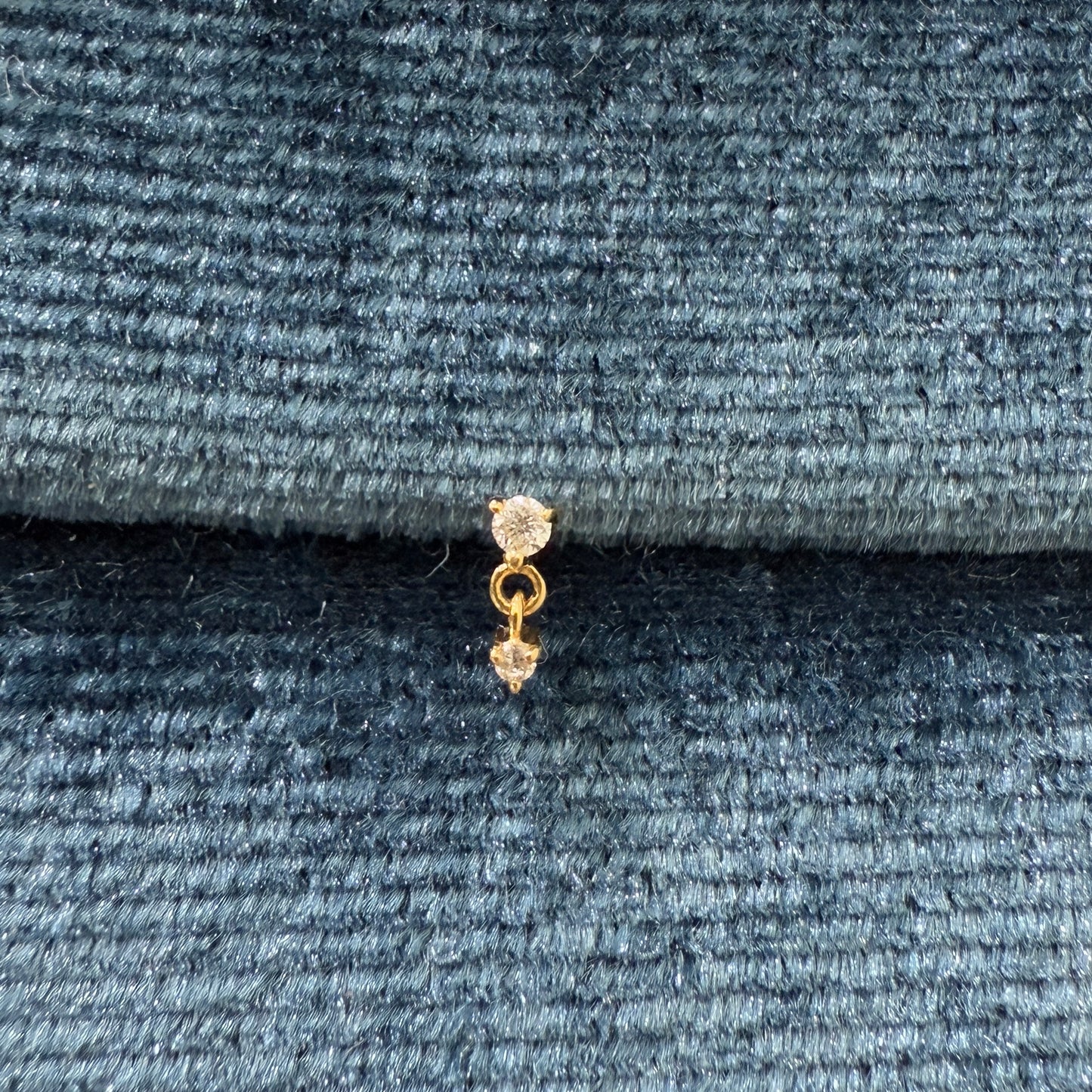 Lab diamond round swing stud earring-each