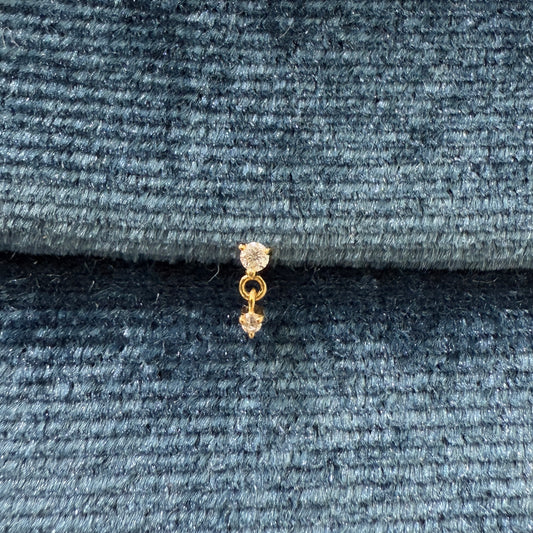 Lab diamond round swing stud earring-each